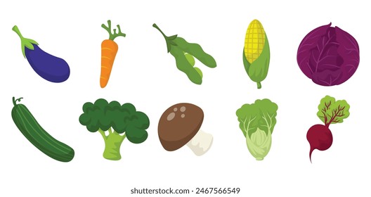 Vegetables Element Illustration Collection Set