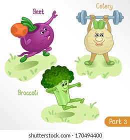Vegetables engage in sports part 4 / Illustration in EPS 8 format, contains gradient fill