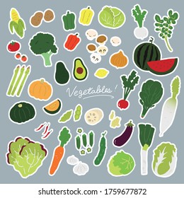 vegetables flat illustration vector icon