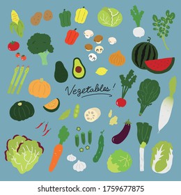 vegetables flat illustration vector icon