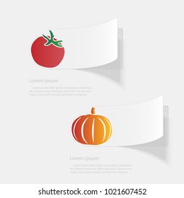 Vegetables. Flat sticker with shadow on white background. Vector illustration