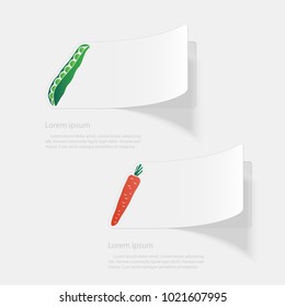 Vegetables. Flat sticker with shadow on white background. Vector illustration