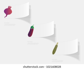 Vegetables. Flat sticker with shadow on white background. Vector illustration