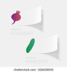 Vegetables. Flat sticker with shadow on white background. Vector illustration