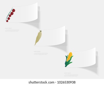 Vegetables. Flat sticker with shadow on white background. Vector illustration