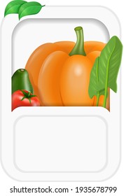 Vegetables flyer banner card template for design. Vector illustration