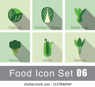 Vegetables food flat icon set design  vector illustration