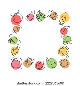 Vegetables frame background with copy space. 
