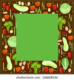 Vegetables Frame. Vector illustration