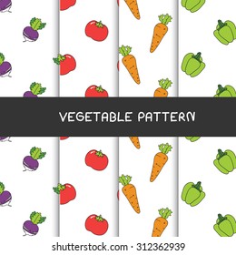 vegetables freehand drawing pattern
