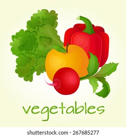 vegetables, fresh, natural, pepper, broccoli, apple, fruit, radish,