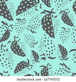 Vegetables and fruit harvest  continuous seamless pattern. Background with  strawberries harvest in vector.