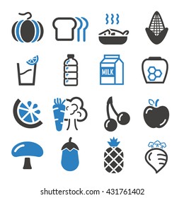 vegetables, fruit icon set