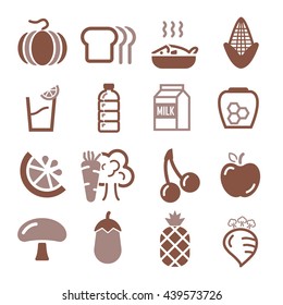vegetables, fruit icon set