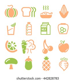 vegetables, fruit icon set