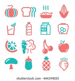 vegetables, fruit icon set