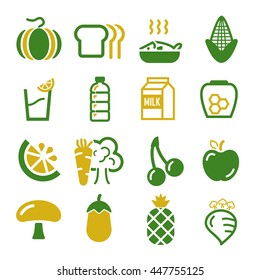 vegetables, fruit icon set