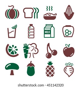 vegetables, fruit icon set