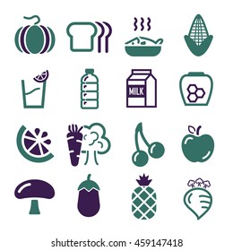 vegetables, fruit icon set