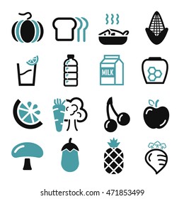 vegetables, fruit icon set