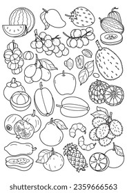 Vegetables and Fruits 2D. Vector 