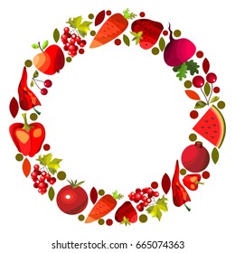  vegetables and fruits background. modern flat design. healthy food. vector illustration