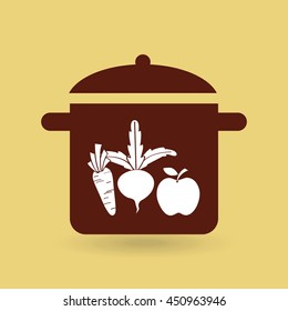 vegetables and fruits black and white, vector illustration