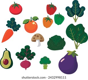 Vegetables and fruits, food drawings, pattern, vegan foods illustration of vegetables