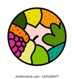 Vegetables and fruits hand drawn logotype logo for prints posters t shirts branding fruit store bar vegan restaurant drinks cocktails