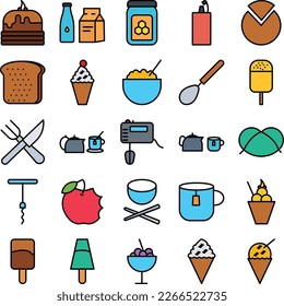 Vegetables and fruits icons set, Vegetables icons pack, fruits vector icons set, food and drink  set, Vegetables icons collection, Food  pack, Vegetables and fruits fill set