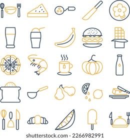 Vegetables and fruits icons set, Vegetables icons pack, fruits vector icons set, food and drink  set, Vegetables icons collection, Food  pack, Vegetables and fruits fill set