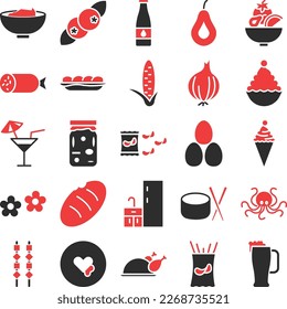 Vegetables and fruits icons set, Vegetables icons pack, fruits vector icons set, food and drink  set, Vegetables icons collection, Food  pack, Vegetables and fruits fill set