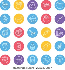 Vegetables and fruits icons set, Vegetables icons pack, fruits vector icons set, food and drink  set, Vegetables icons collection, Food  pack, Vegetables and fruits fill set