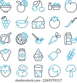 Vegetables and fruits icons set, Vegetables icons pack, fruits vector icons set, food and drink  set, Vegetables icons collection, Food  pack, Vegetables and fruits fill set