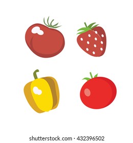 vegetables and fruits vector