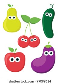 vegetables and fruits. vector illustration