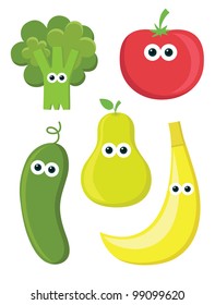 vegetables and fruits. vector illustration