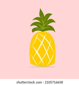 Vegetales y vectores de frutas. Un vector de piña. Perfecto para los niños: libros, libros de dibujo, etc.