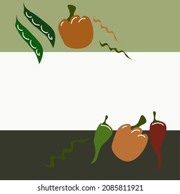 Vegetables. green background. Vector illustration