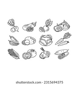 handgezeichnete handgezeichnete Dodle-Illustrationen, Vektorset