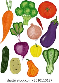 vegetables hand drawn watercolour illustration clipart vector with isolated white background