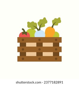 vegetables harvest flat icon, isolated icon in light background, perfect for website, blog, logo, graphic design, social media, UI, mobile app