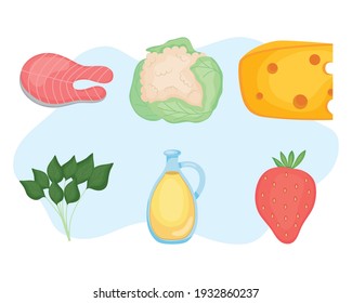 vegetables and healthy food set
