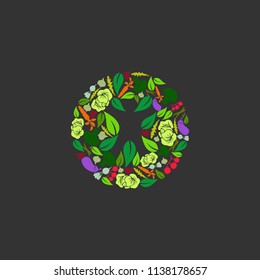 Vegetables with hidden human/ Vegan kids Logo/ Health Logo Design Inspiration