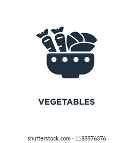 Vegetables icon. Black filled vector illustration. Vegetables symbol on white background. Can be used in web and mobile.