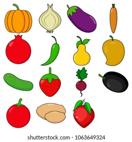 Vegetables icon collection