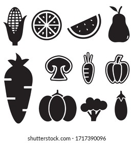 Vegetables icon collection - vector illustration