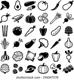 Vegetables icon collection - vector illustration