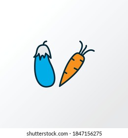 Vegetables icon colored line symbol. Premium quality isolated food element in trendy style.