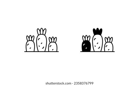 Diseño de iconos de verduras con ilustración de fondo blanco